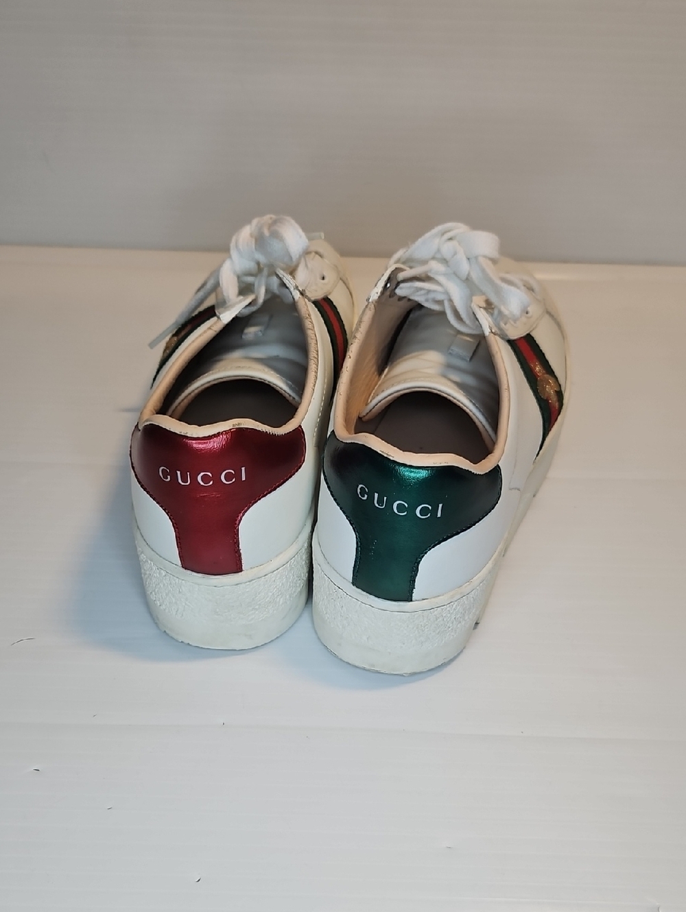 Authentic Gucci Ace Bee Platform Chunky Sneakers White Leather – Size 36 / US 6 - Picture 3 of 12